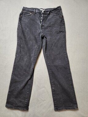 Levi's Wedgie Straight Black Jeans Womens Sz 32